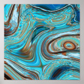 boerderij blauwgroen blauw Woodgrain turquoise swi Poster (Voorkant)