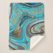 boerderij blauwgroen blauw Woodgrain turquoise swi Sherpa Deken (Voorkant)