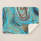 boerderij blauwgroen blauw Woodgrain turquoise swi Sherpa Deken (Voorkant (horizontaal))