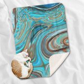 boerderij blauwgroen blauw Woodgrain turquoise swi Sherpa Deken