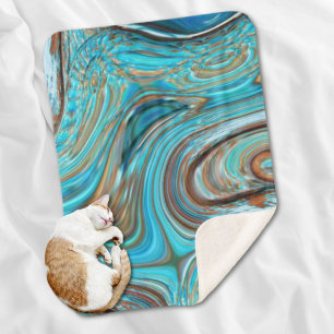 boerderij blauwgroen blauw Woodgrain turquoise swi Sherpa Deken