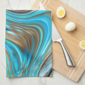 boerderij blauwgroen blauw Woodgrain turquoise swi Theedoek (Quarter Fold)