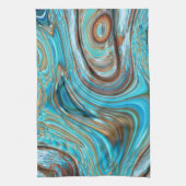 boerderij blauwgroen blauw Woodgrain turquoise swi Theedoek (Verticaal)