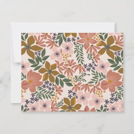 Boerderij Bloemen Bruids Douche Uitnodiging Insert (Achterkant)