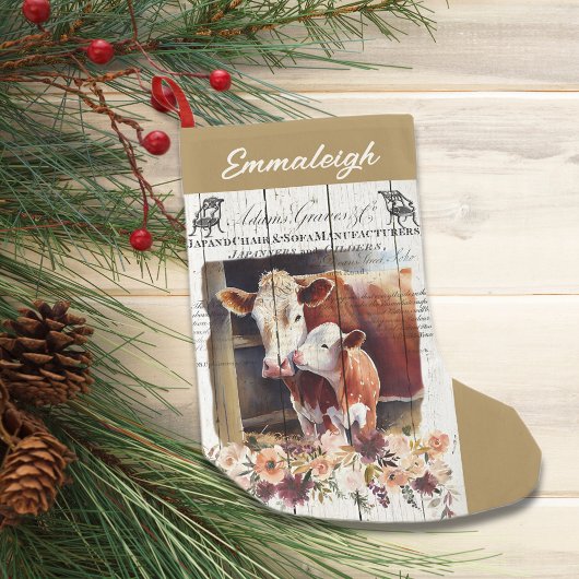 Boerderij Bloemen Hereford Koeien Kerstkous Kleine Kerstsok
