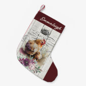 Boerderij Bloemen Leghorn Kip Kleine Kerstsok (Voorkant (Hangend))