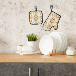 Boerderij Bloemen Ovenwant & Pannenlap Set