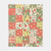 Boerderij Bloemen Patchwork Patroon Fleece Deken (Voorkant)
