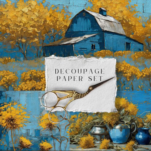 Boerderij Bloemen Rustieke Textuur Decoupage Inpakpapier Vel