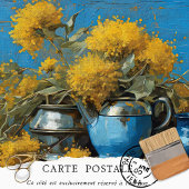 Boerderij Bloemen Rustieke Textuur Decoupage Inpakpapier Vel