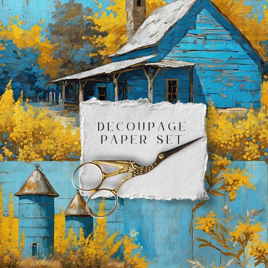 Boerderij Bloemen Rustieke  Textuur Decoupage Inpakpapier Vel