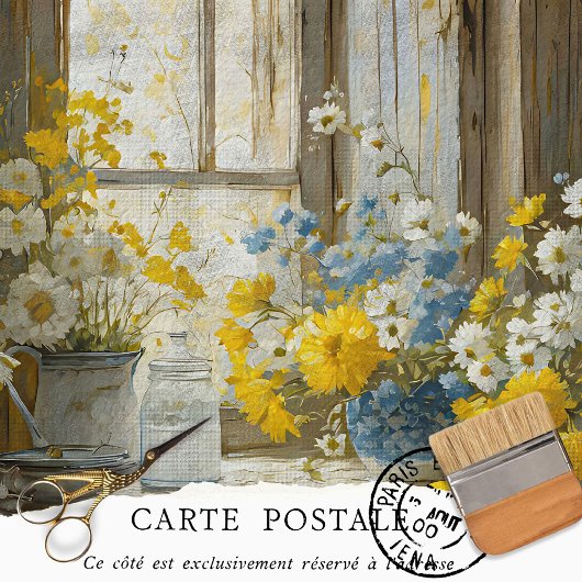 Boerderij Bloemen Rustieke  Textuur Decoupage Tissuepapier