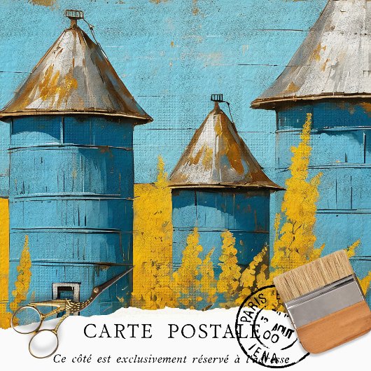 Boerderij Bloemen Rustieke Textuur Decoupage Tissuepapier