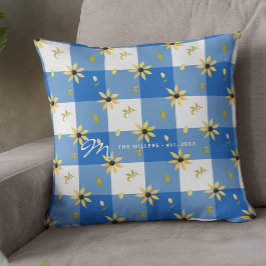  boerderij bloemenblauw buffel cheque gooien kussen