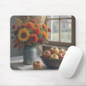 Boerderij Bloemenboeket en herfstappels Muismat (Met muis)
