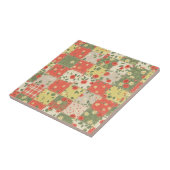 Boerderij Bloemenpatchwork Patroon Tegeltje (Zijkant)