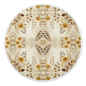 Boerderij Bloemenpatroon Keramische Knop (Voorkant)