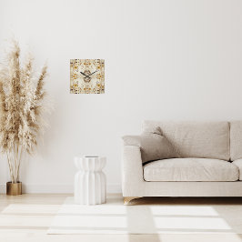 Boerderij Bloemenpatroon Vierkante Klok