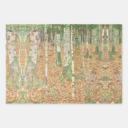 Boerderij & bloementuin & berk van Gustav Klimt Inpakpapier Vel (Voorkant 2)