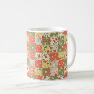 Boerderij bloemstuk patchworkpatroon koffiemok
