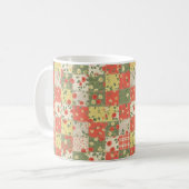Boerderij bloemstuk patchworkpatroon koffiemok (Voorkant links)