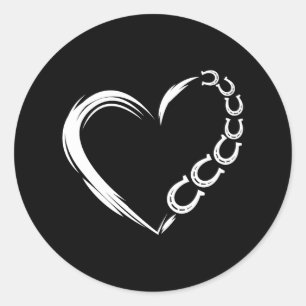 Boerderij Boer Hoefijzer Hart Pony Paardrijden Ronde Sticker