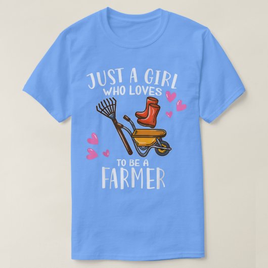 Boerderij boer laat alleen een meisje over dat gra t-shirt (Design voorkant)