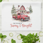 Boerderij Boerderij & Bright Country Kerstmis Theedoek (Gevouwen)