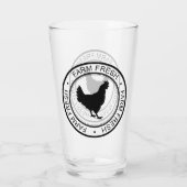 Boerderij Boerderij Fresh Hen Silhouette Glas (Achterkant)
