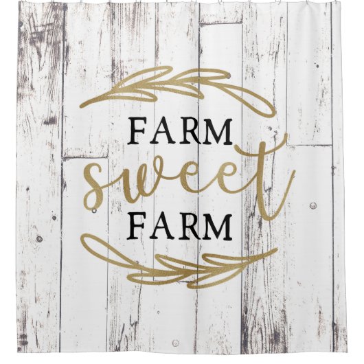 Boerderij Boerderij White Wood Country Farmhouse Douchegordijn (Voorkant)