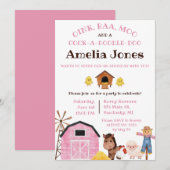 Boerderij, boerderijdieren, verjaardagsfeest van K Kaart (Voorkant / Achterkant)