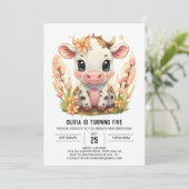 Boerderij Boho Barnyard Koe Birthday Kaart (Staand voorkant)