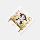 Boerderij Boho Koe Verjaardag Servet (Hoek)