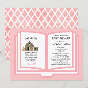 Boerderij Book Theme Baby Girl Shower Kaart
