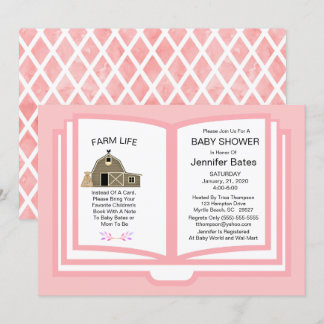 Boerderij Book Theme Baby Girl Shower Kaart