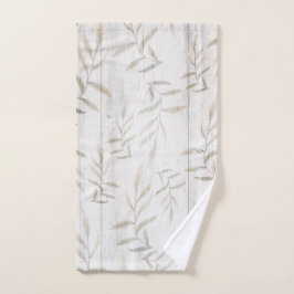 Boerderij Botanisch Wit Hout Blozen Landelijk Blad Bad Handdoek