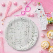 Boerderij Botanisch Wit Hout Rustieke Bladeren Papieren Bordje (Feest)