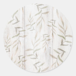 Boerderij Botanische Witte Houten Blos Rustieke Bl Ronde Sticker