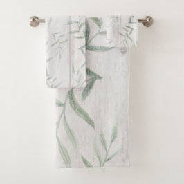 Boerderij Botanische Witte Houten Landelijke Blade Bad Handdoek