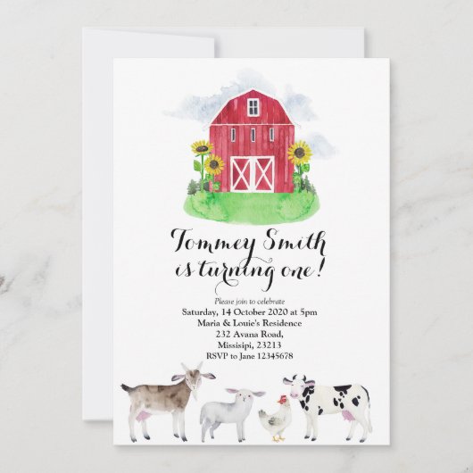 Boerderij Boy Birthday Kaart (Voorkant)