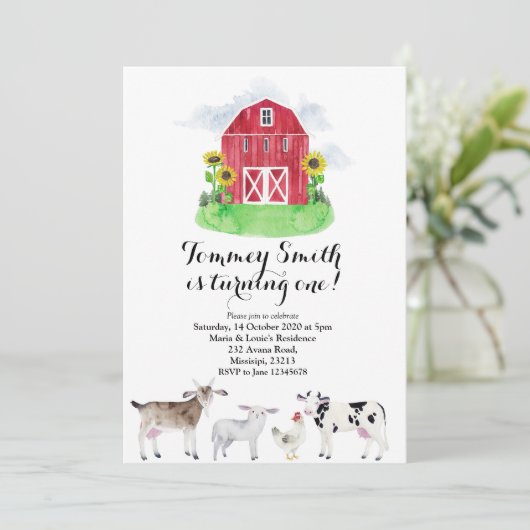 Boerderij Boy Birthday Kaart (Staand voorkant)