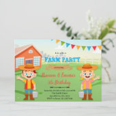 Boerderij boy girl joint kaart (Staand voorkant)