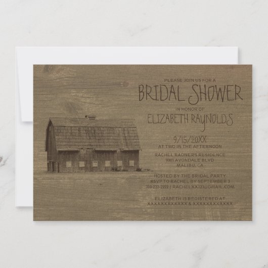 Boerderij Bridal Shower-uitnodigingen Kaart (Voorkant)