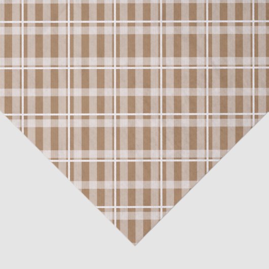 Boerderij Brown Tan Tartan Plaid Tissuepapier (Detail)
