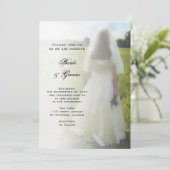 Boerderij bruid bruiloft uitnodiging (Staand voorkant)