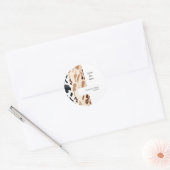 Boerderij Bruiloft Koeienhuid print De datum opsla Ronde Sticker (Envelop)