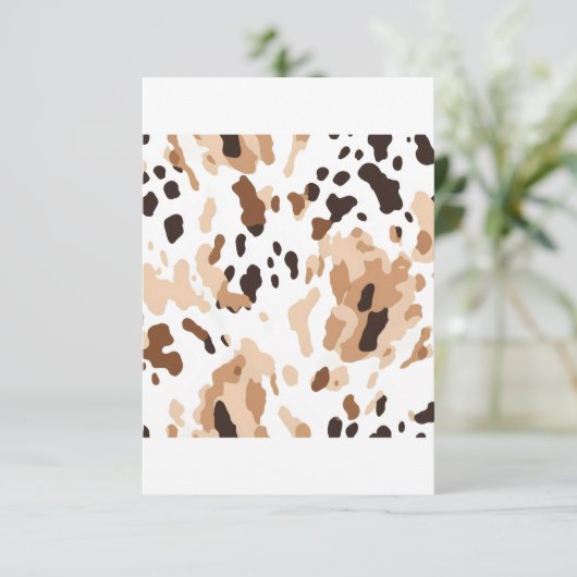 Boerderij Bruiloft Koeienhuid Print Informatiekaartje (Staand voorkant)