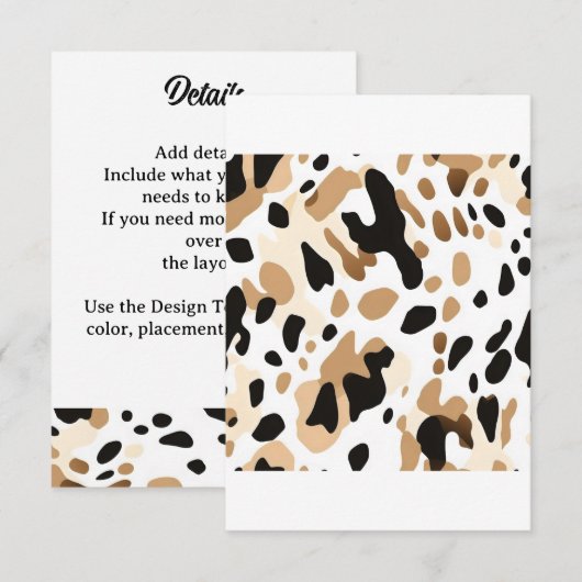 Boerderij Bruiloft Koeienhuid Print Informatiekaartje (Voorkant / Achterkant)