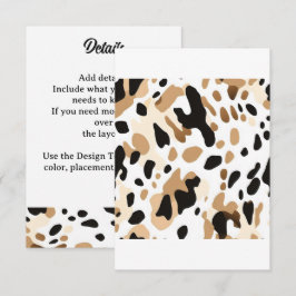 Boerderij Bruiloft Koeienhuid Print Informatiekaartje