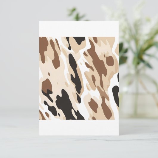 Boerderij Bruiloft Koeienhuid Print Informatiekaartje (Staand voorkant)